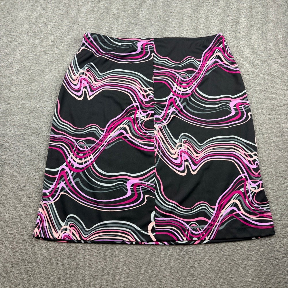 My Michelle Vintage Y2K Psychedelic Swirl Mini Skirt Women's Large Black Pink - Picture 2 of 7